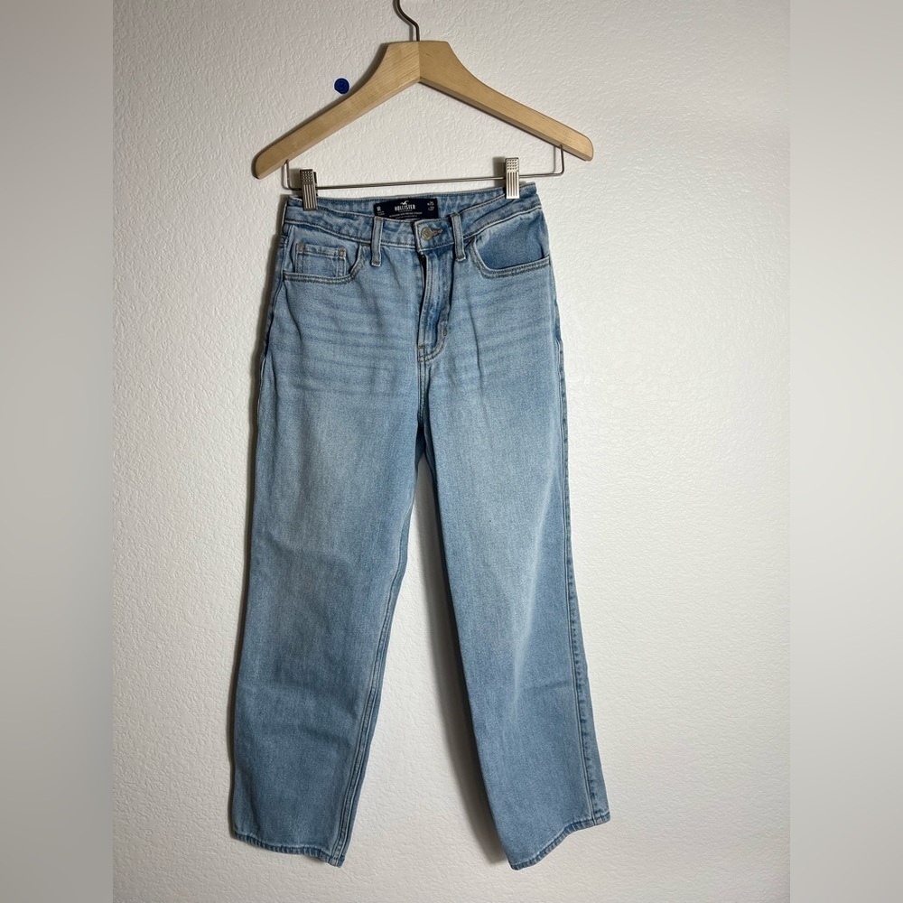 Hollister ultra high rise vintage‎ straight blue ankle jeans 25